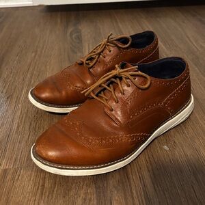Cole Haan Brown Cognac Grand Evolution Wing Oxford Leather Shoes Womens (8.5)